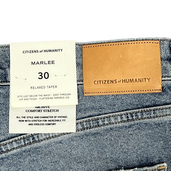 Citizens of Humanity Marlee Relaxed Taper Jeans Sz 30" Freeport Light Wash NEW! - Picture 9 of 14